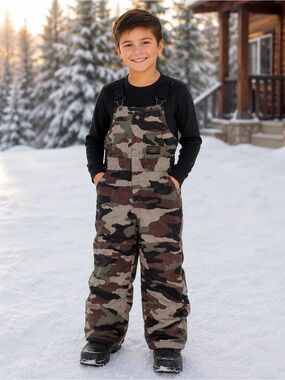 Walls Kids Blizzard Pruf Black and Olive Camo Snowsuit
